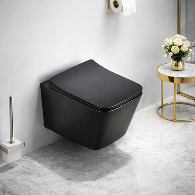 Vas Wc Suspendat Prisma - Black Mat, Rimless