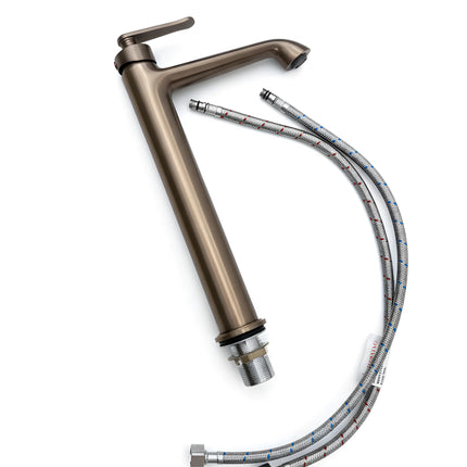 Baterie înaltă lavoar baie bronz satinat – Mâner clasic în trepte | B1006A 02