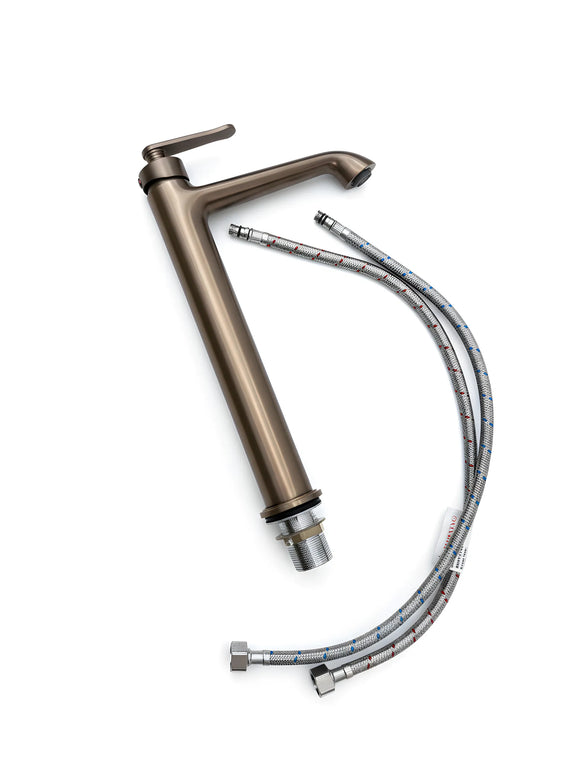 Baterie înaltă lavoar baie bronz satinat – Mâner clasic în trepte | B1006A 02