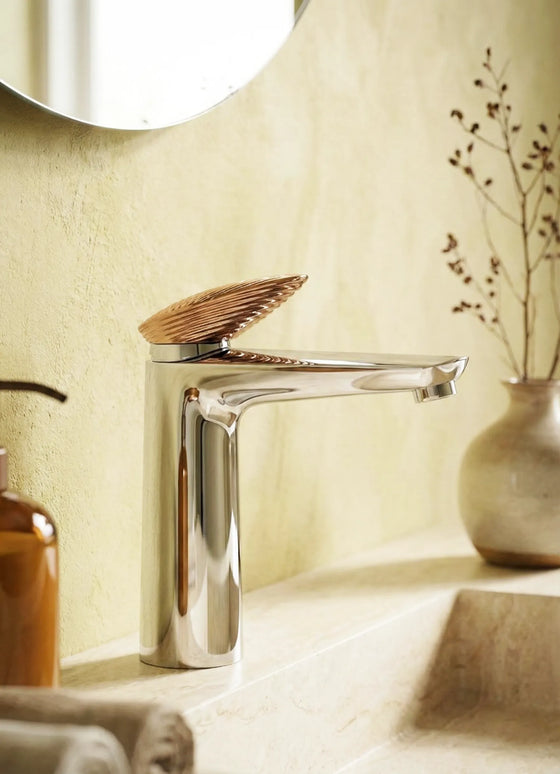 Baterie lavoar – Colecția Mevai – Crom + Rose gold