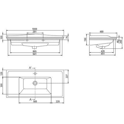 Mobilier de baie pe pardoseală Royal, Alb+auriu