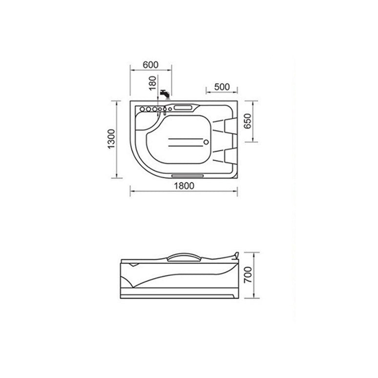 Cada cu hidromasaj, WELLIS Dublo E-Max, acril sanitar, 180 x 130 cm