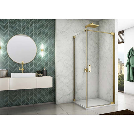 Cabina de dus SanSwiss Cadura Opal 80×80 cm cu deschidere dreapta Auriu