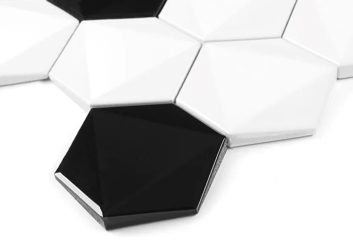 Mozaic Hexagonic B&W mix 74 30×26