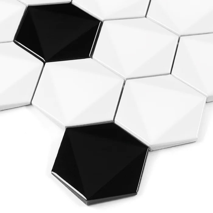 Mozaic Hexagonic B&W mix 74 30×26