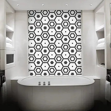 Mozaic Mini Hexagon B&W Bee 30×26 www.CasaDeco.ro