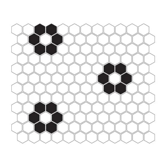 Mozaic Mini Hexagon B&W Flower 30×26