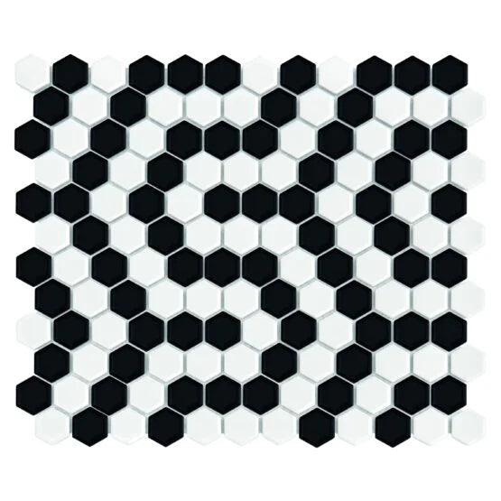 Mozaic Mini Hexagon B&W Coral 30×26