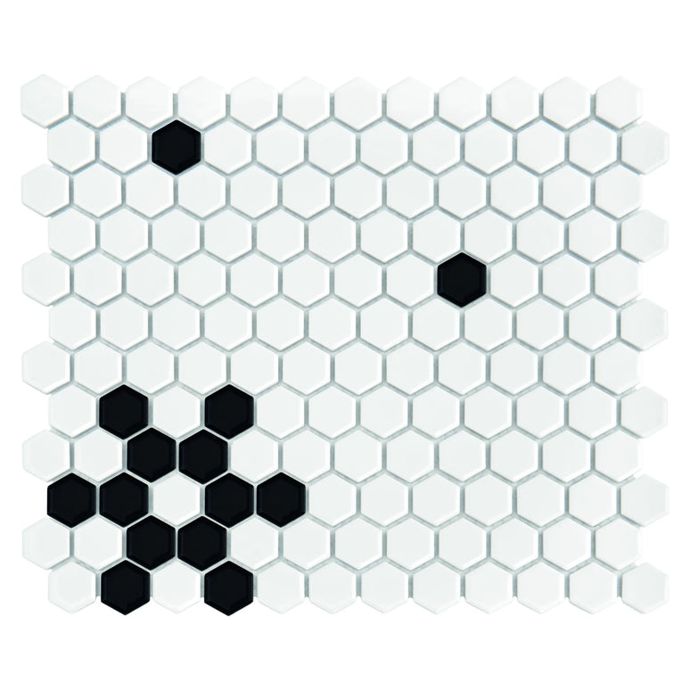 Mozaic Mini Hexagon B&W Snow 30×26