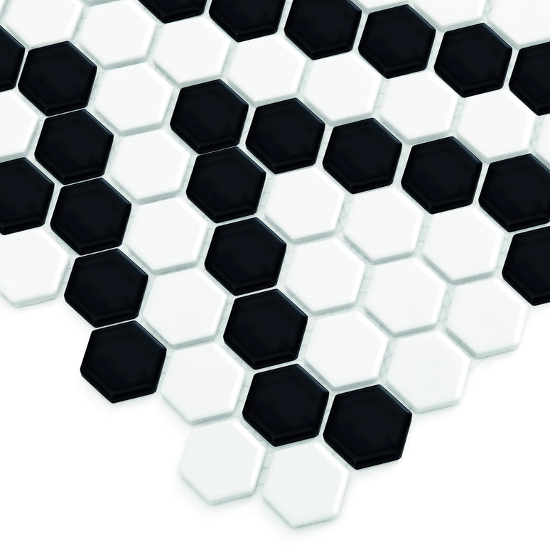 Mozaic Mini Hexagon B&W Lace 26×30