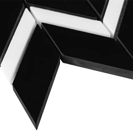 Mozaic Pure Black Chevron mix 30,5×30,5