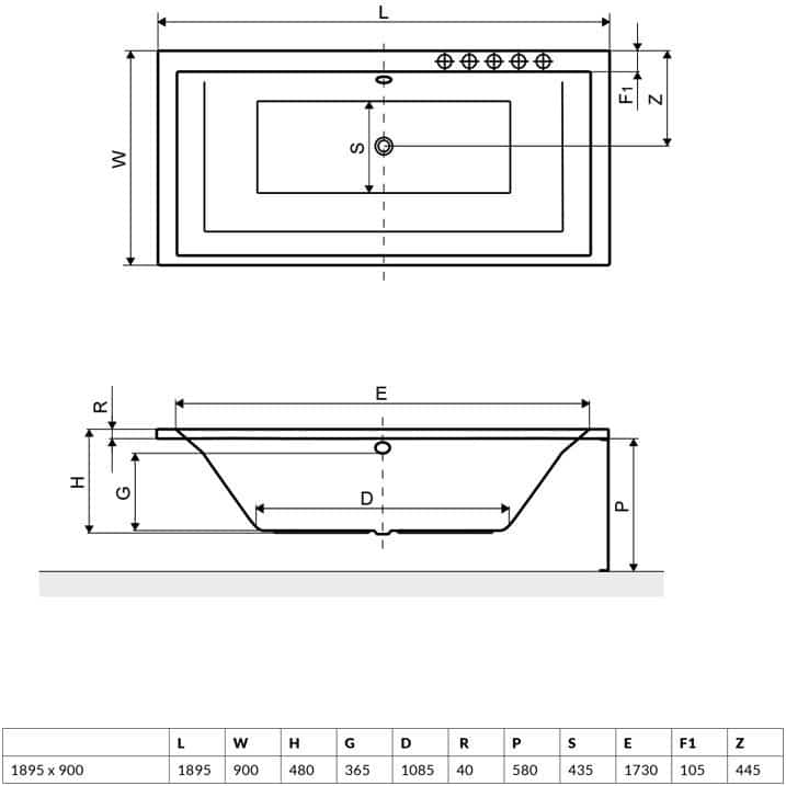 Cada Radaway Itea 190x90cm