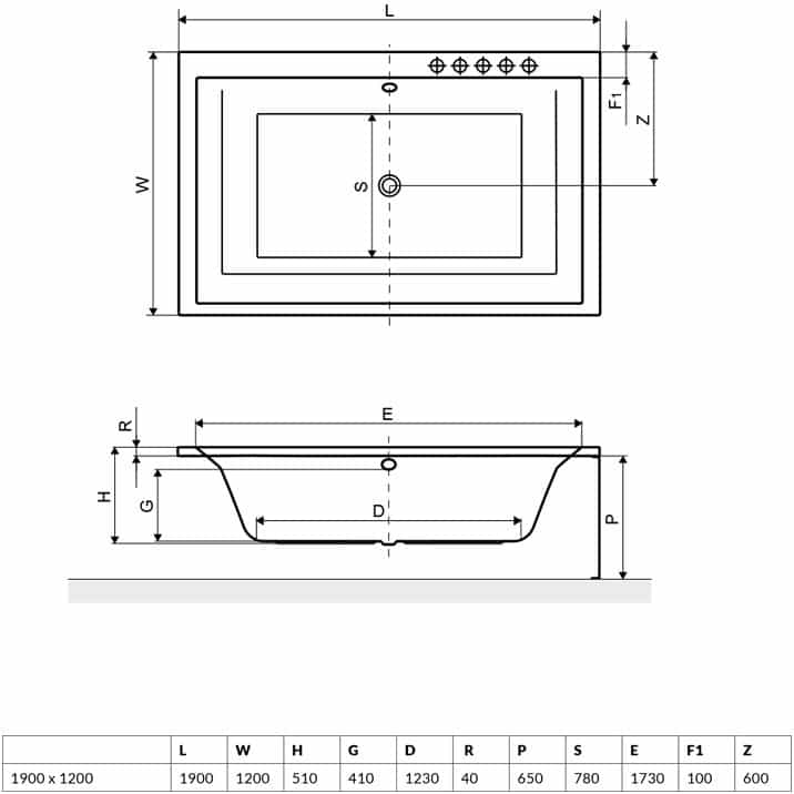 Cada Radaway Itea Lux 2 persoane 190x120cm