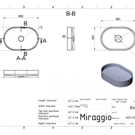 Lavoar KIRA Alb Lucios Miraggio