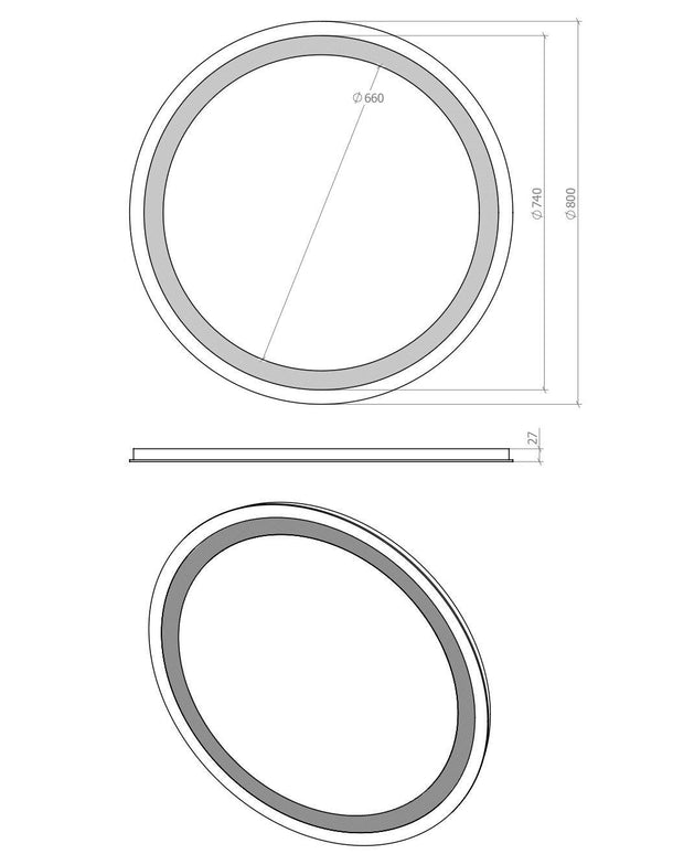 Oglindă rotundă OMEGA D-80