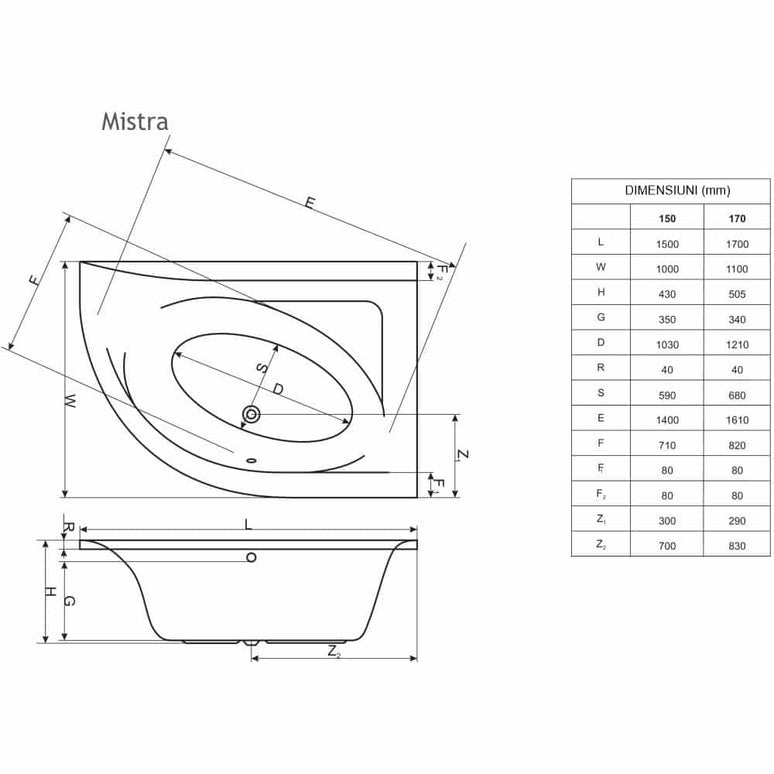 Cada Radaway Mistra 150×100 cm