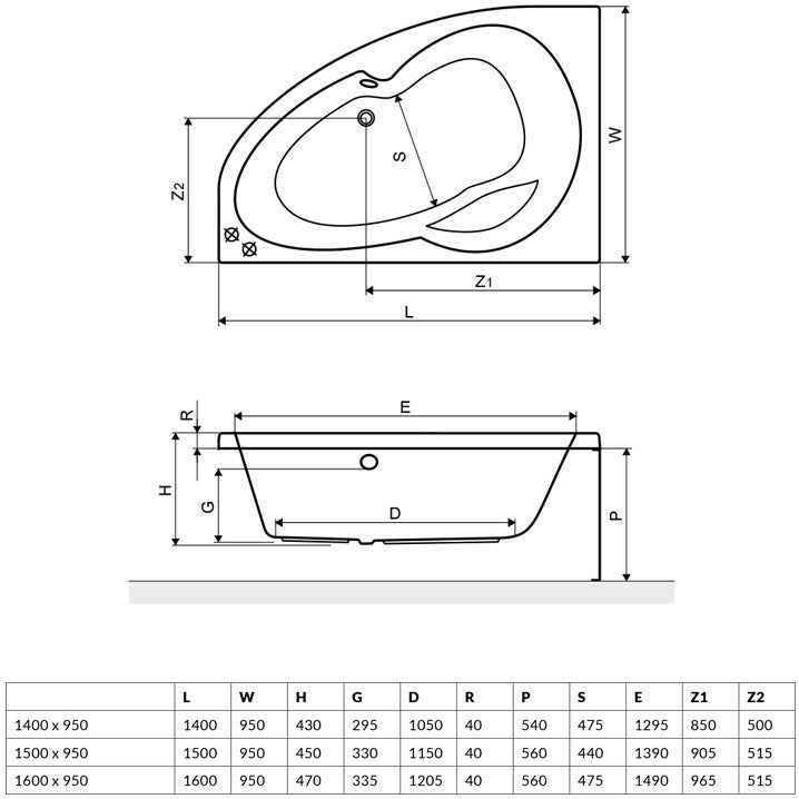 Cada Radaway Roda 160 x 95 cm