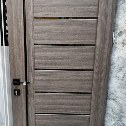 Ușă de interior Lego 07 cu sticlă neagră, Ash Oak