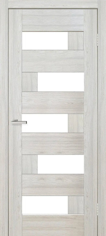 Ușă interior Rino 16 Shalet Oak – complet echipată, cu sticlă verticală și toc reglabil Omis